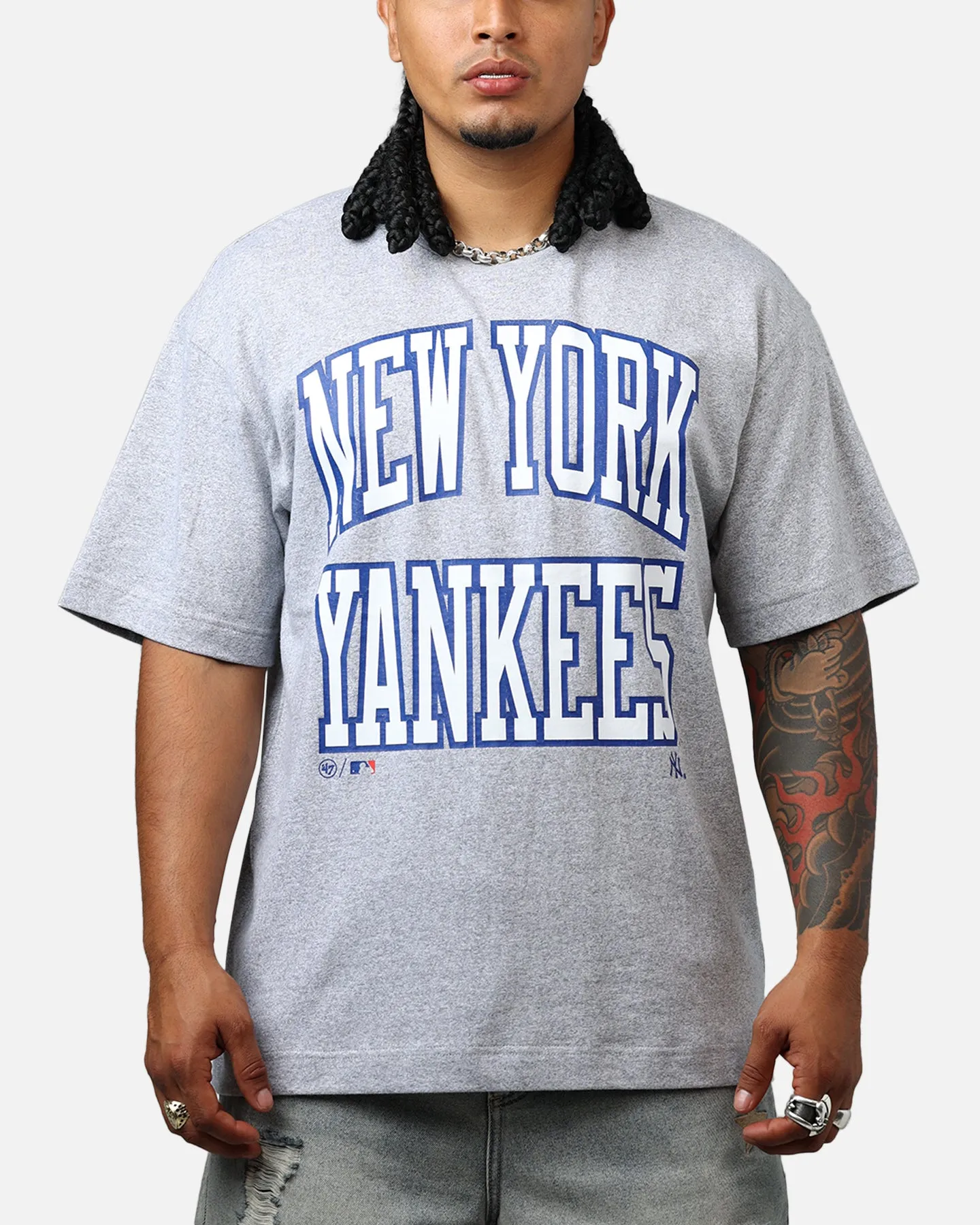 47 Brand New York Yankees Stack T-Shirt Grey