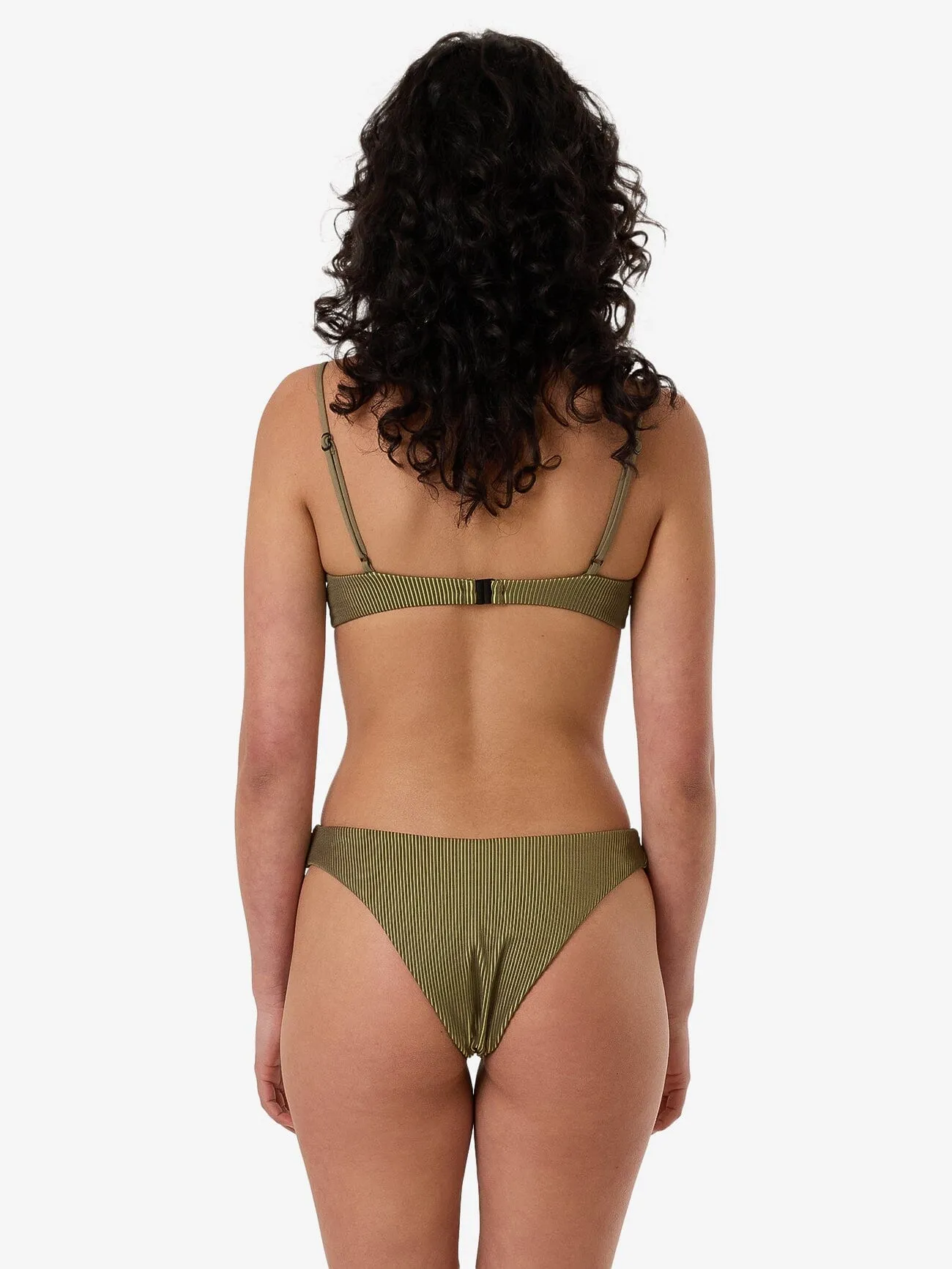 Alba Rib Classic Bikini Bottom - Pickle Green