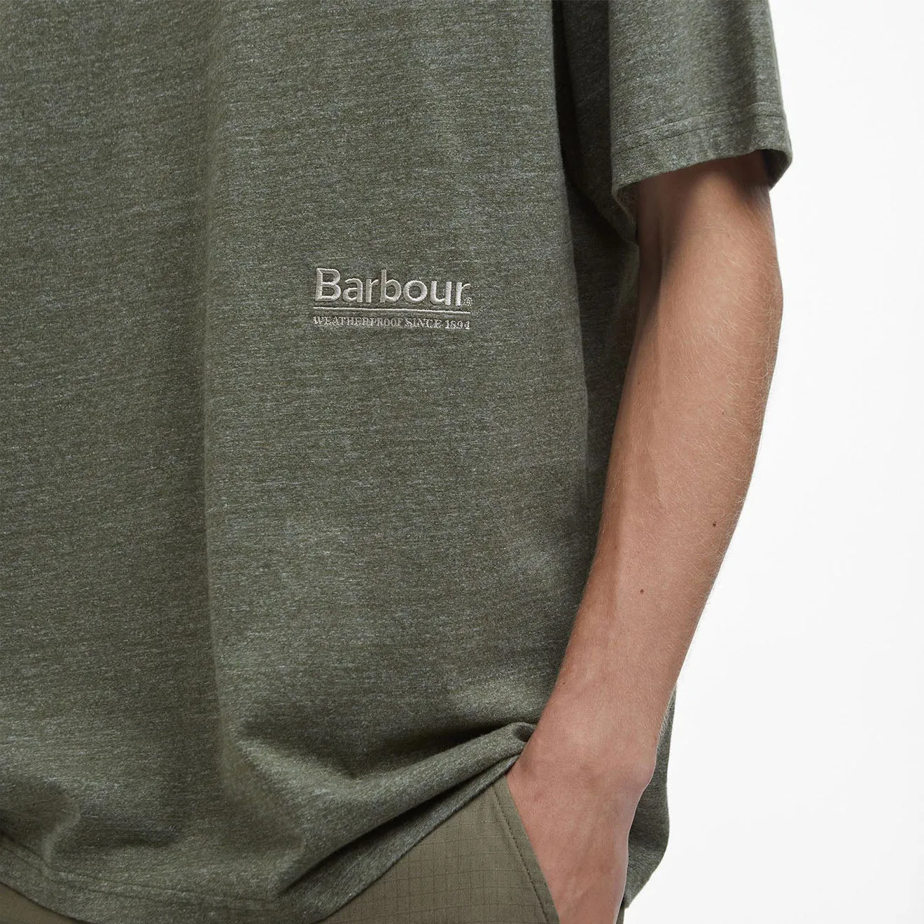 Barbour Calton Linen Blend Fit T-Shirt Burnt Olive