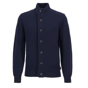 Barbour Essential Patch Zip Through Knitted Jumper Navy