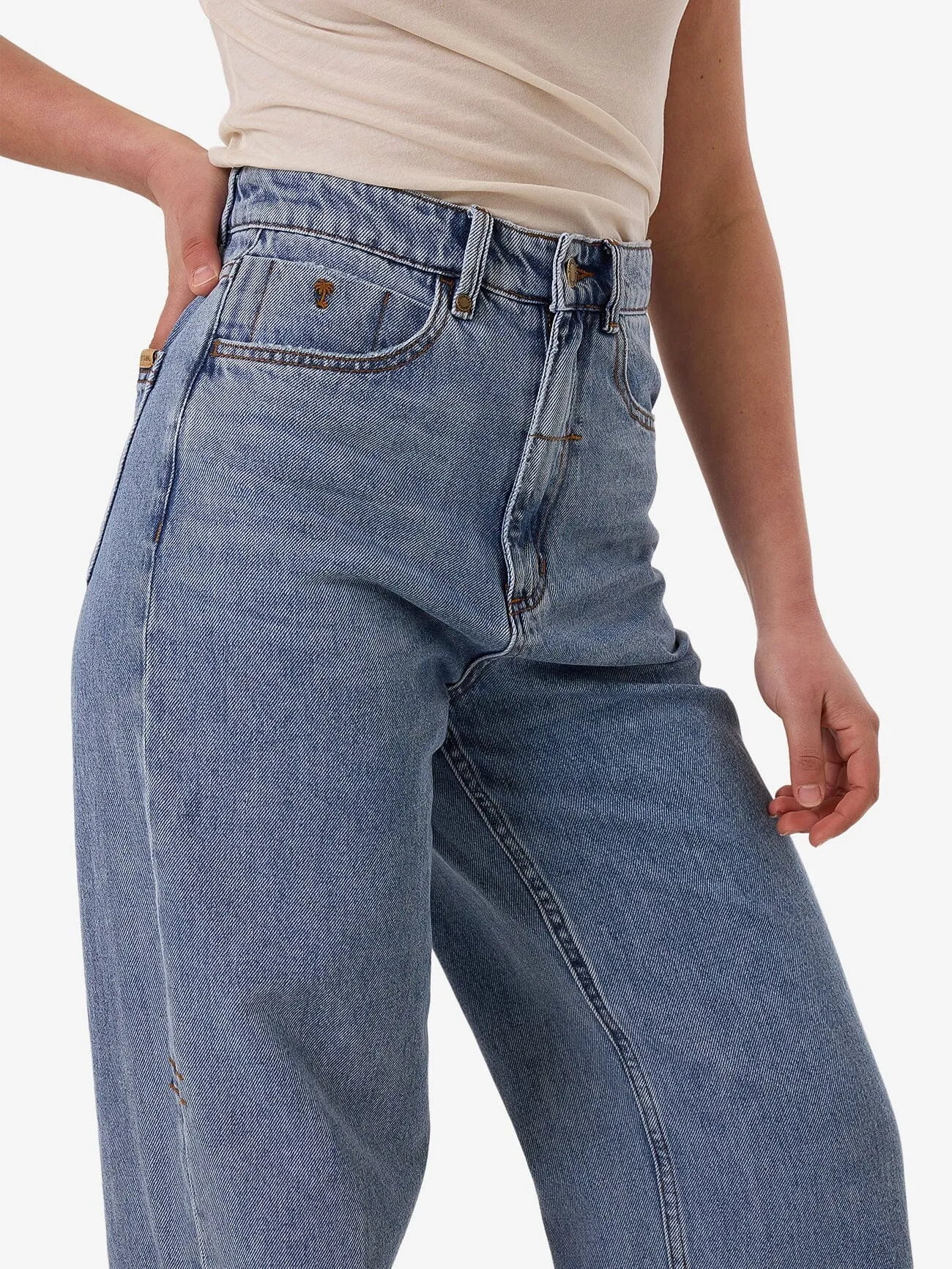 Billie High Rise Baggy Jean - Vintage Stone Blue
