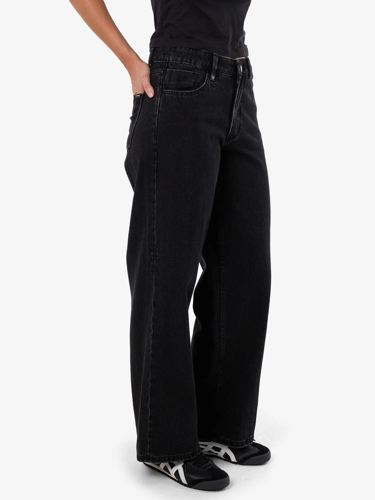 Billie Low Rise Baggy Jean - Aged Black