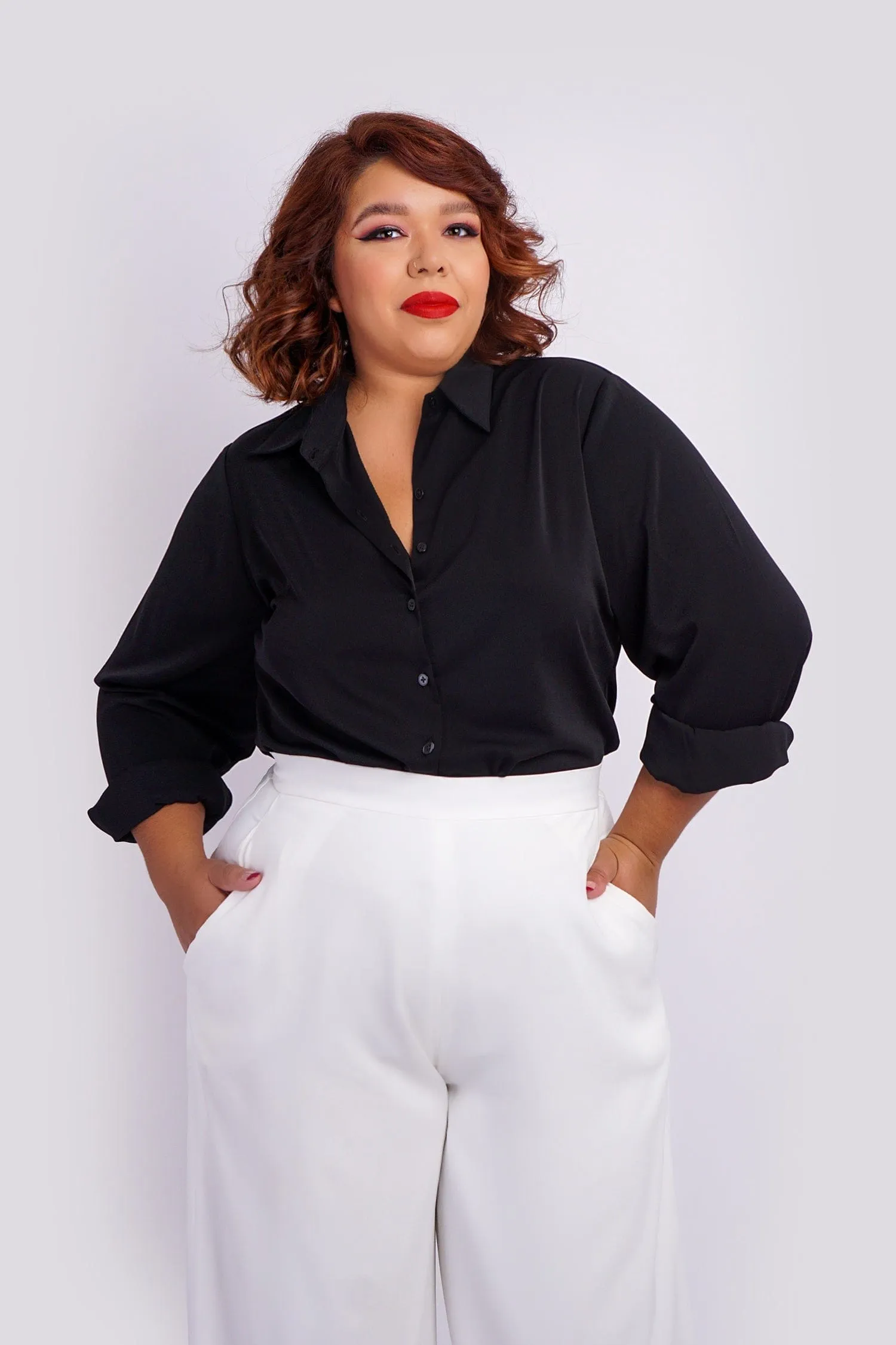 Black Button Up Jennifer Dress Shirt