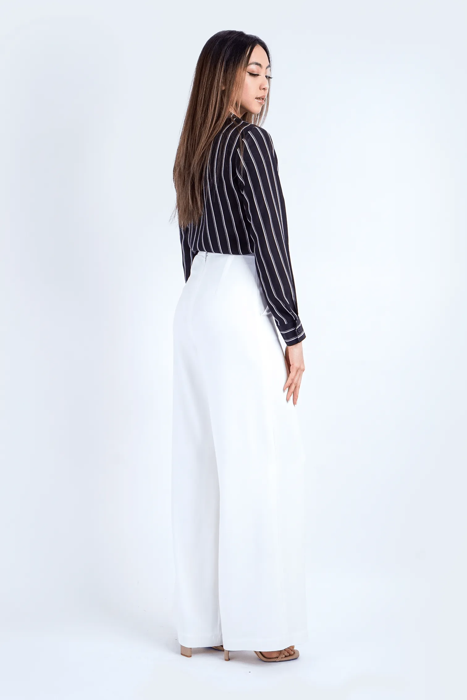 Black Stripe Button Up Jennifer Dress Shirt