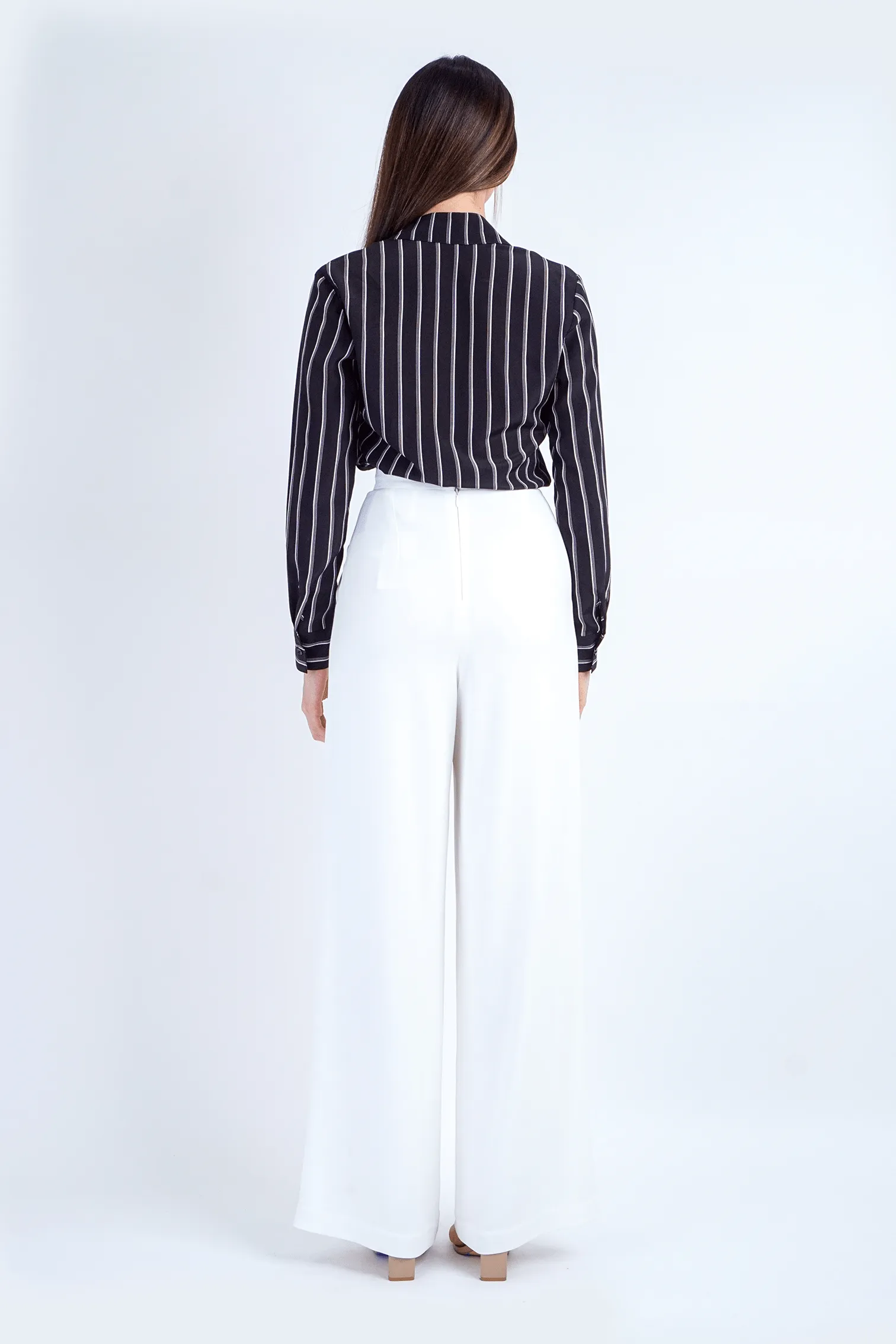 Black Stripe Button Up Jennifer Dress Shirt