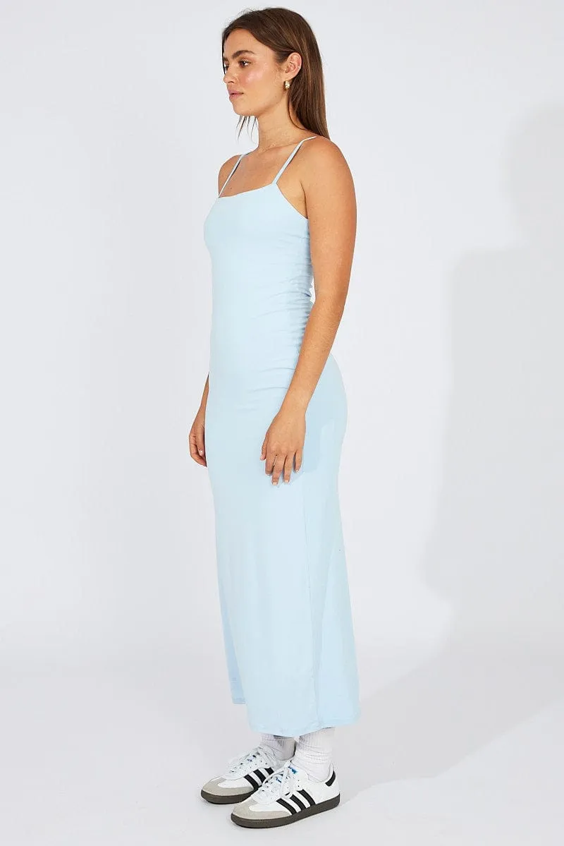 Blue Supersoft Slim Fit Maxi Dress