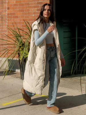 B.YOUNG BOMINA LONG HOODED PUFF VEST
