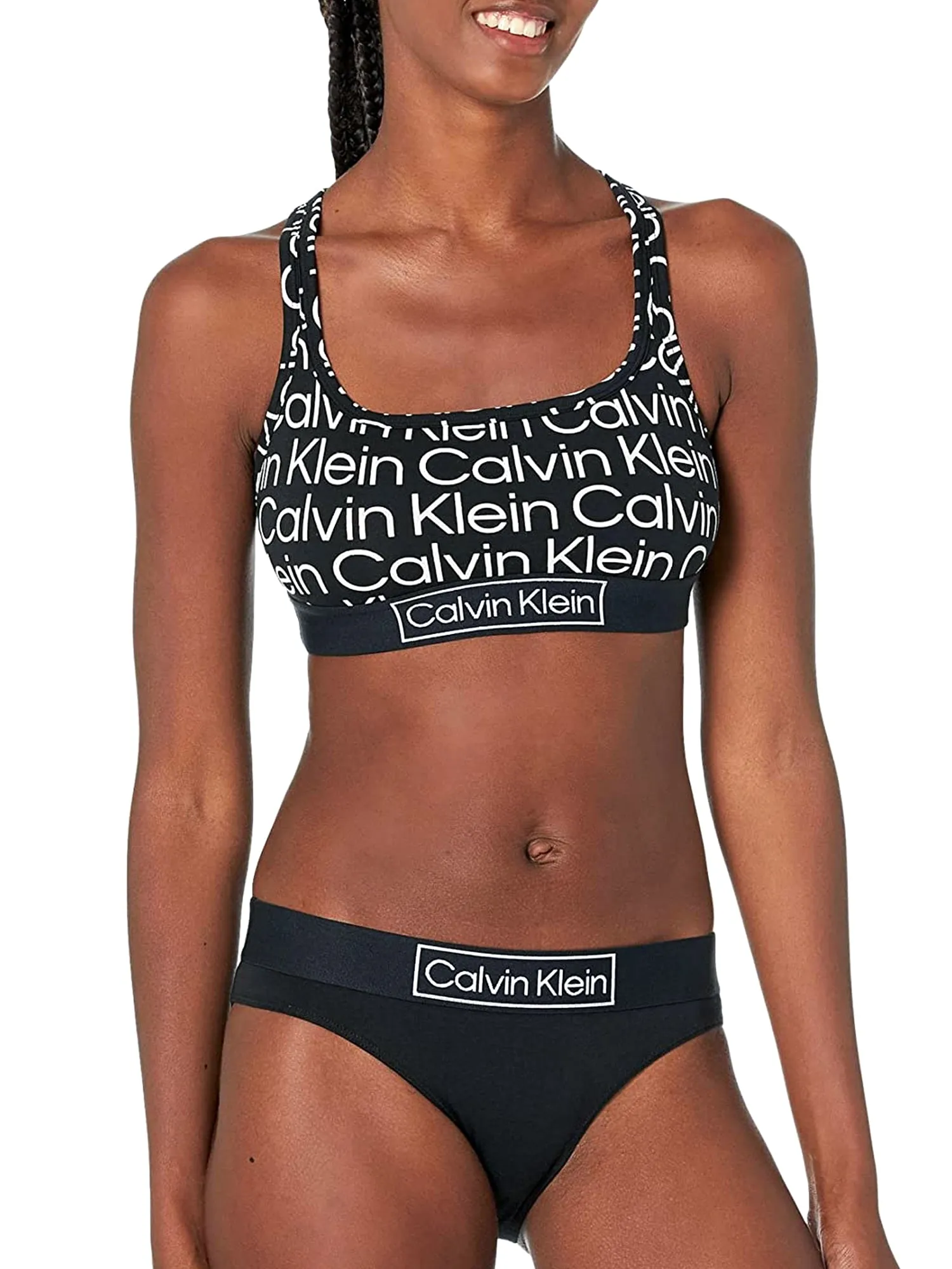 CALVIN KLEIN REIMAGINED HERITAGE UNLINED BRALETTE ALL OVER PRINT - CLEARANCE