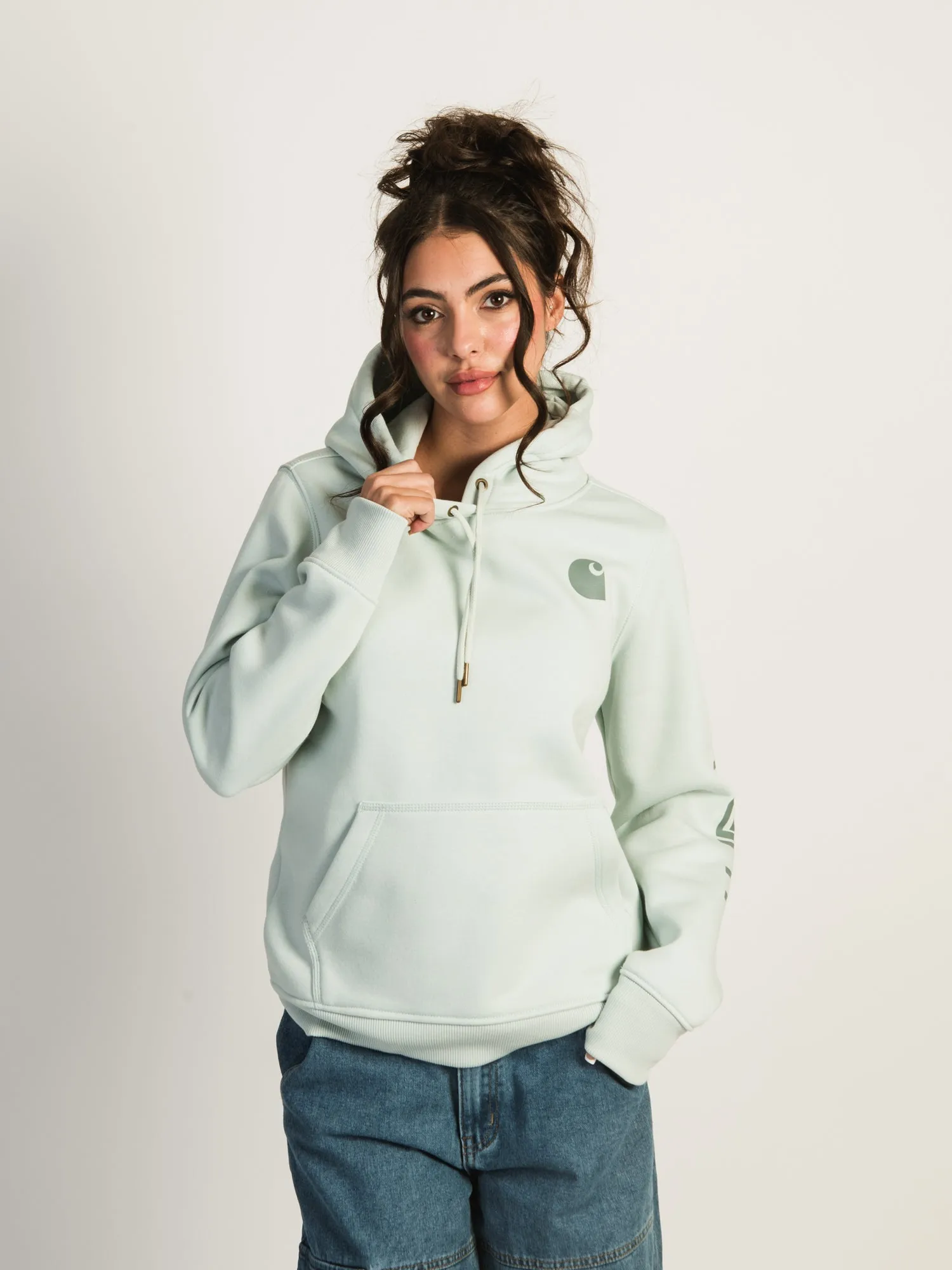 CARHARTT LOGO SLEEVE PULLOVER HOODIE