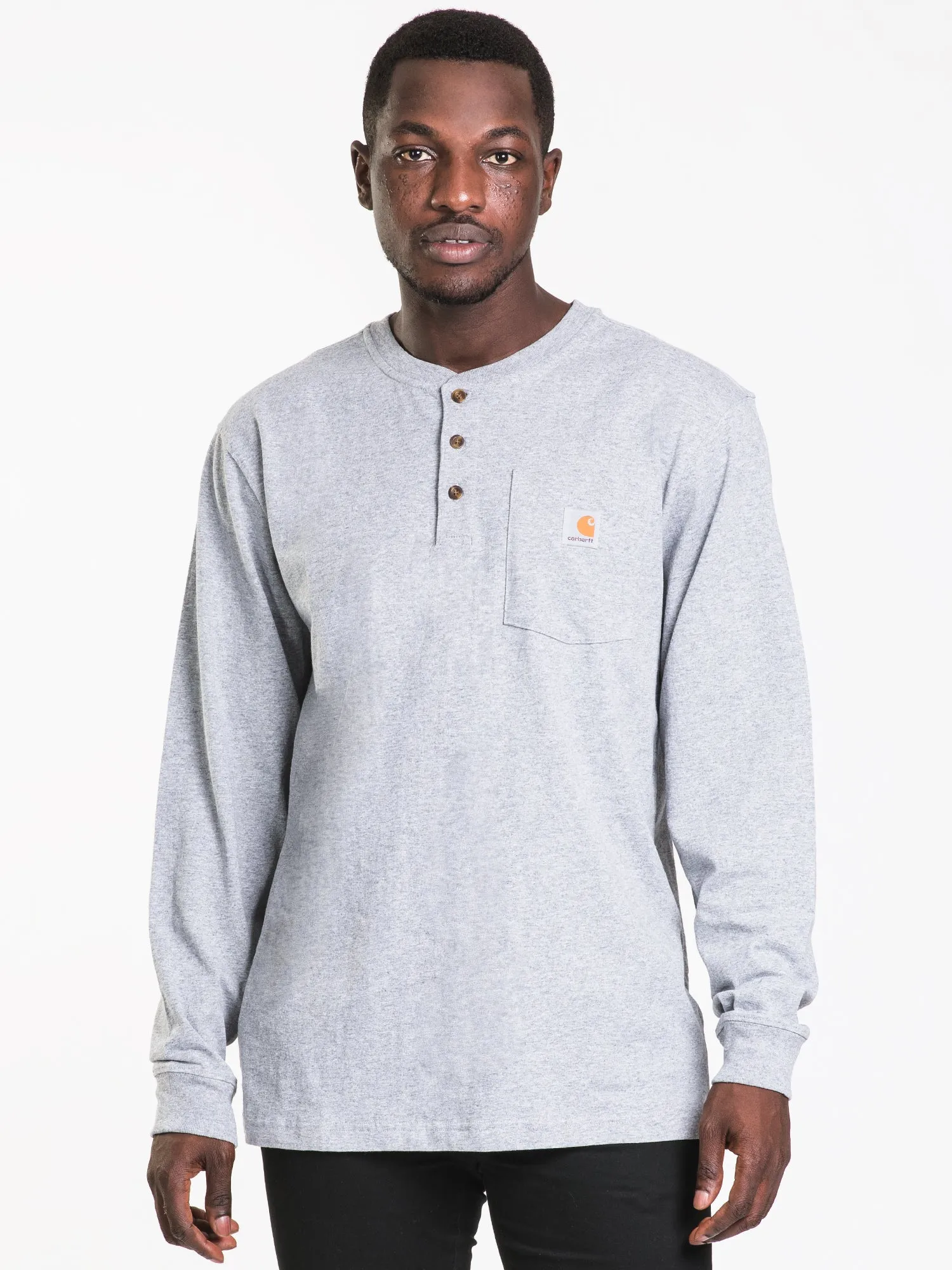 CARHARTT LONG SLEEVE POCKET HENLEY TEE  - CLEARANCE