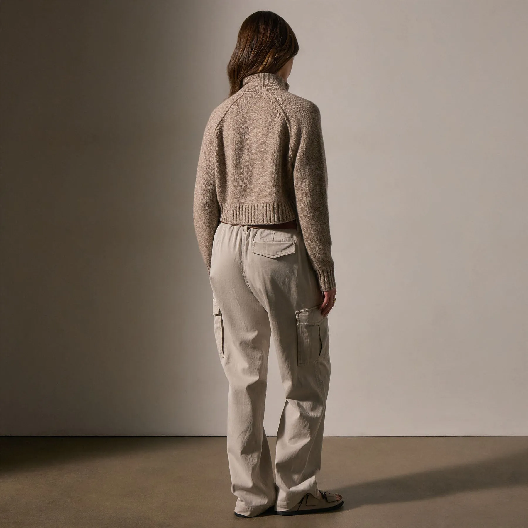 Cashmere Marled Zip Up - Stone Marl