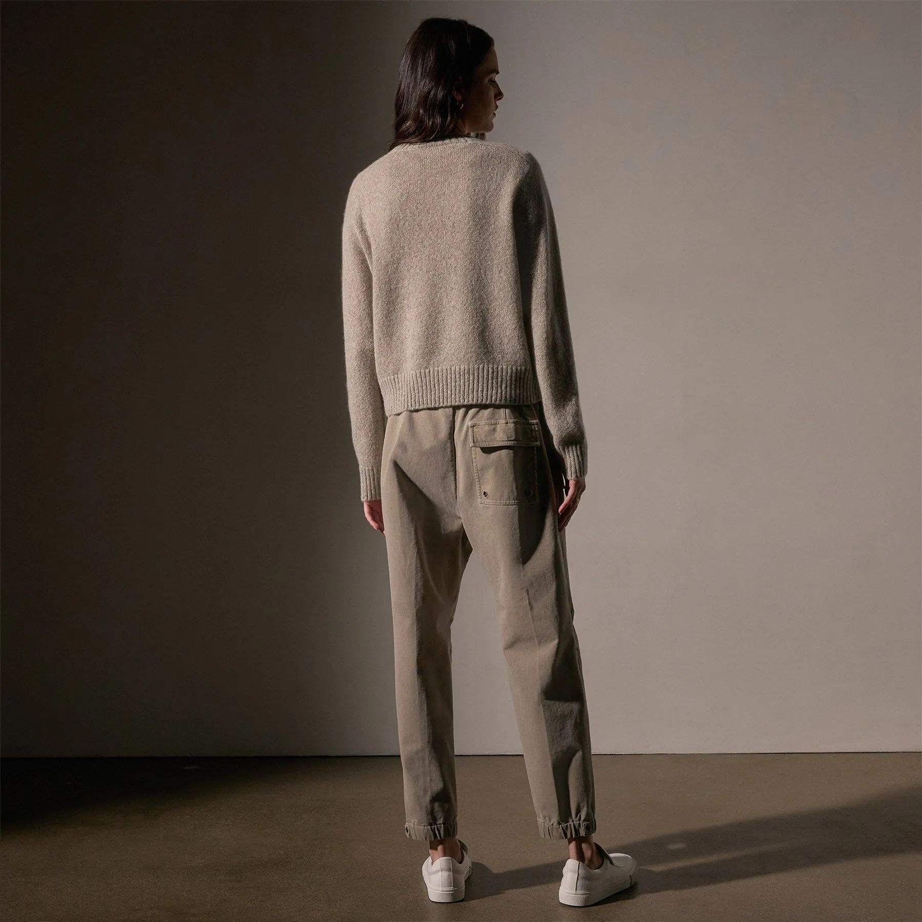 Cashmere Saddle Shoulder Crew Neck - Hazel