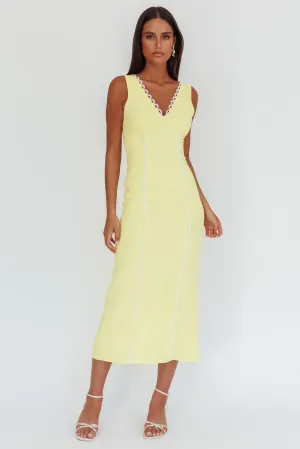 Chamberlain Scallop Trim V-Neck Maxi Dress Butter