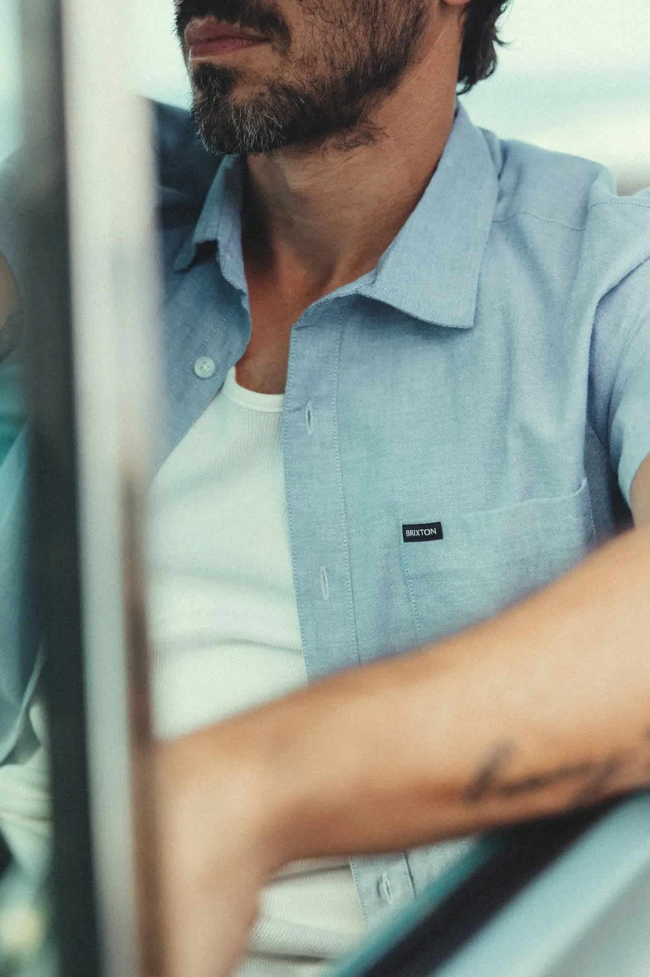 Charter Oxford S/S Shirt - Light Blue Chambray