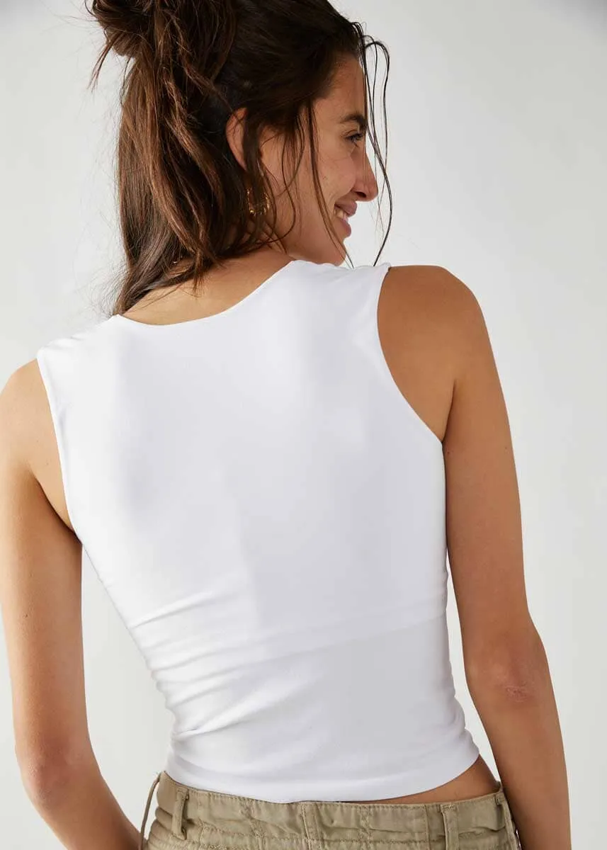 Clean Lines Muscle Cami - White