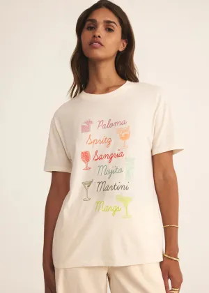 Cocktails Boyfriend Tee - Sea Salt