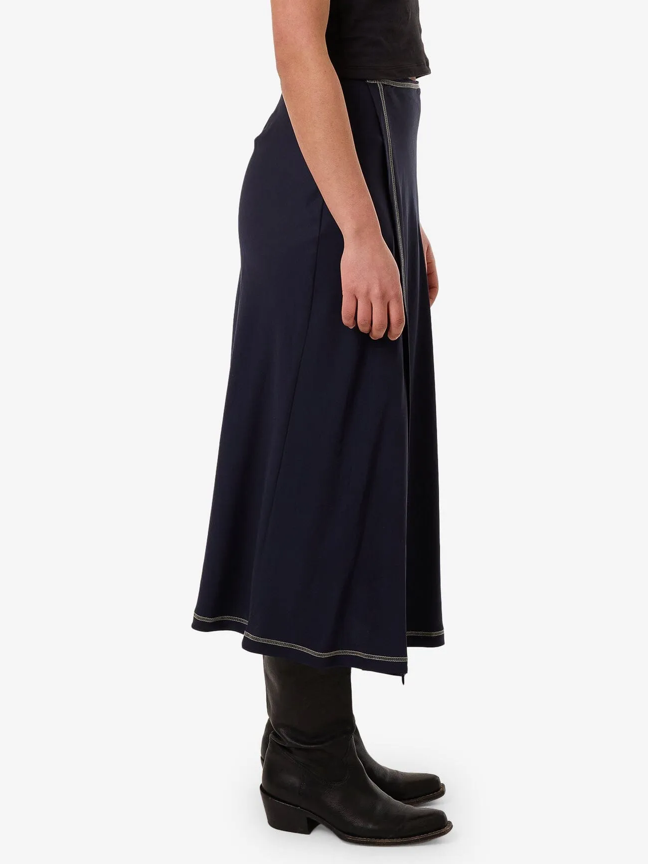 Contour Midi Skirt - Peacoat