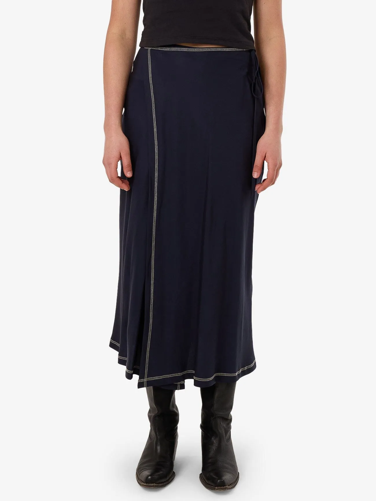 Contour Midi Skirt - Peacoat