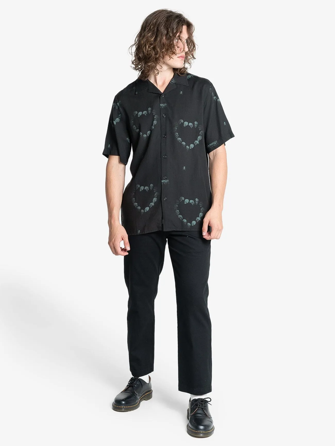 Controlled Damage Bowling Shirt - Black
