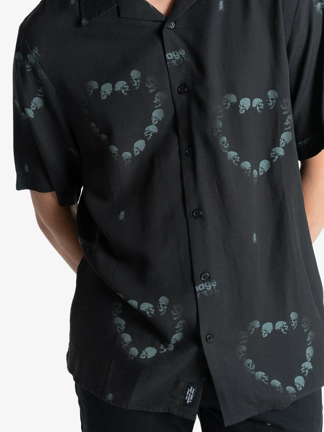 Controlled Damage Bowling Shirt - Black