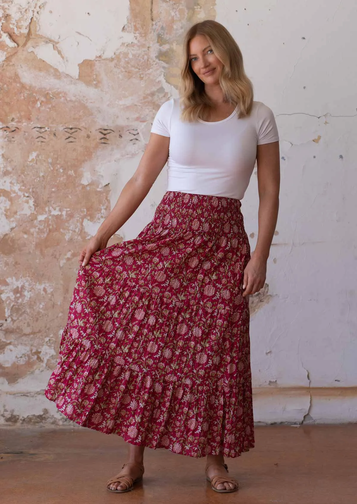 Dawn Maxi Skirt Cranberry