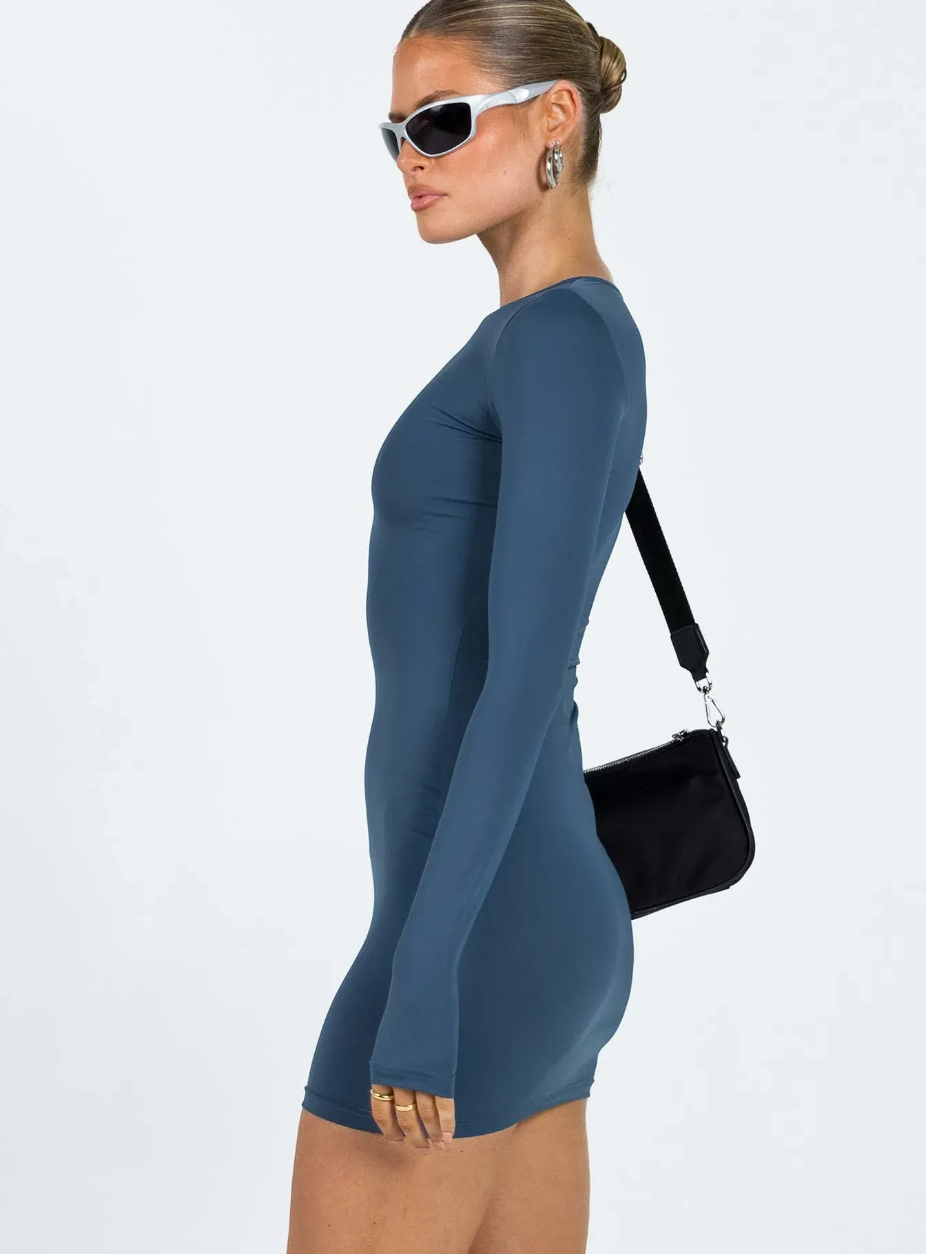 Farro Long Sleeve Mini Dress Navy