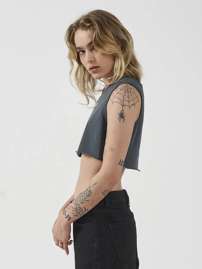 Forever Thrills Super Crop Tank - Petrol