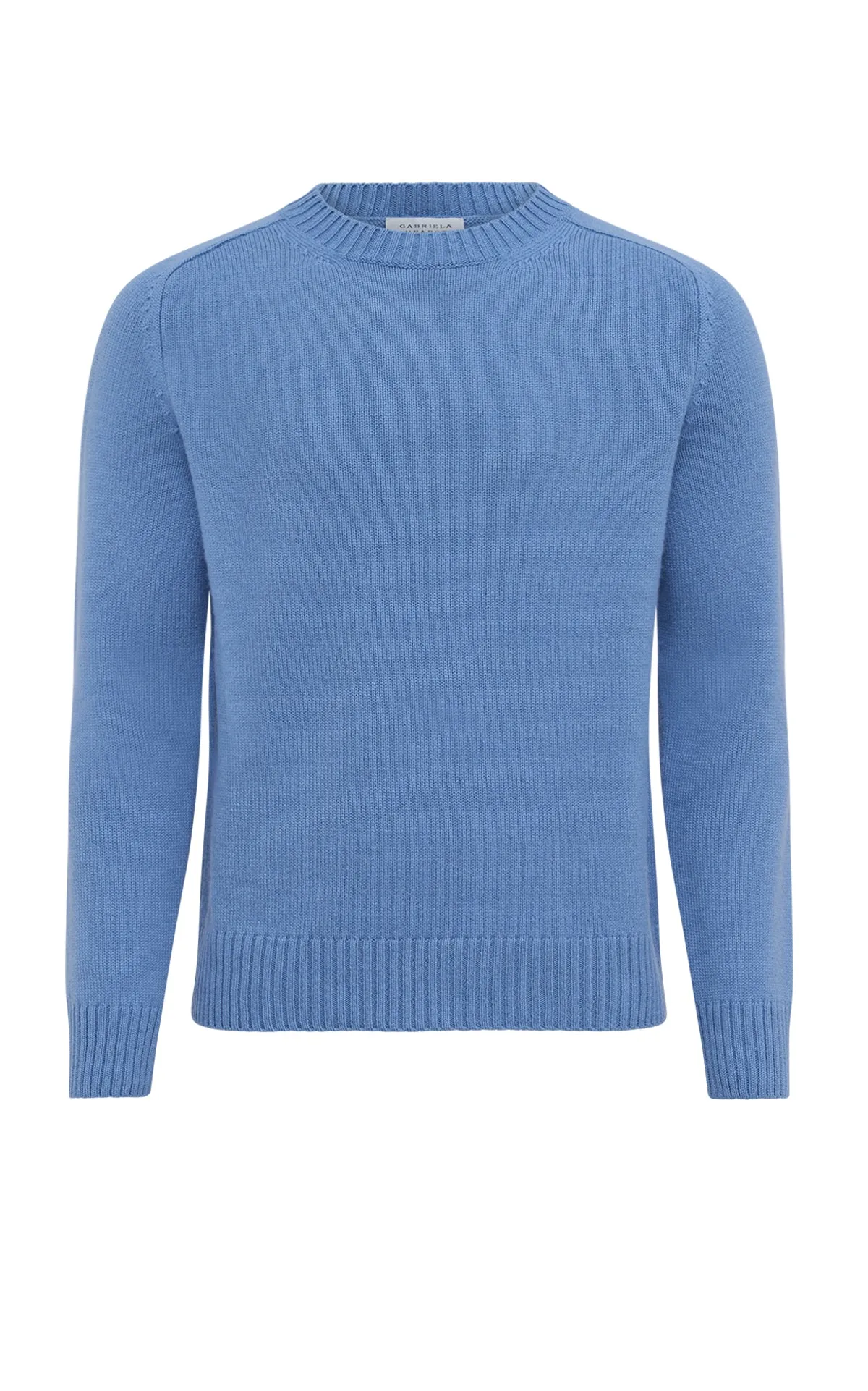 Francesco Knit Sweater in Light Blue Denim Cashmere