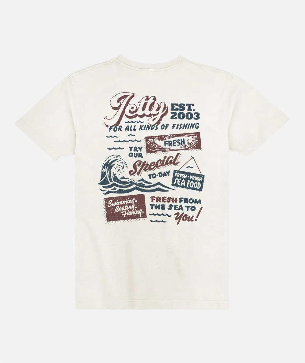 Fresh Catch Pocket Tee - White