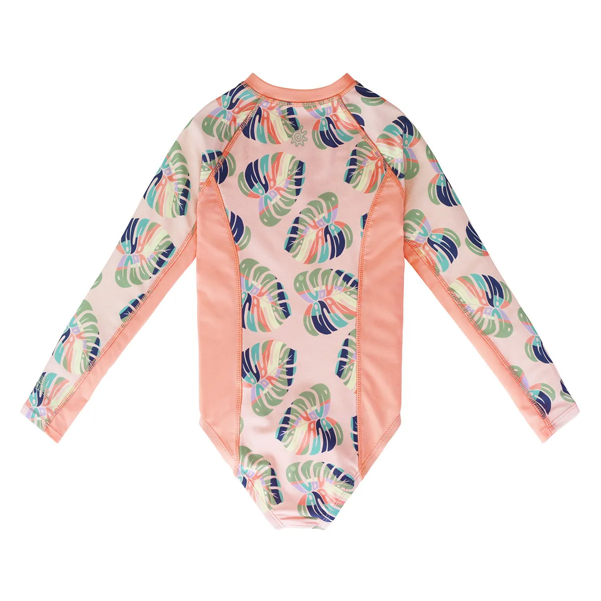 Girl's Long Sleeve Half Zip Swim Suit