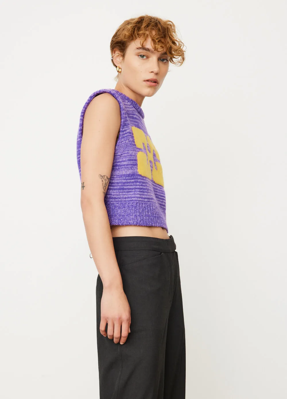 Graphic Cropped Vest