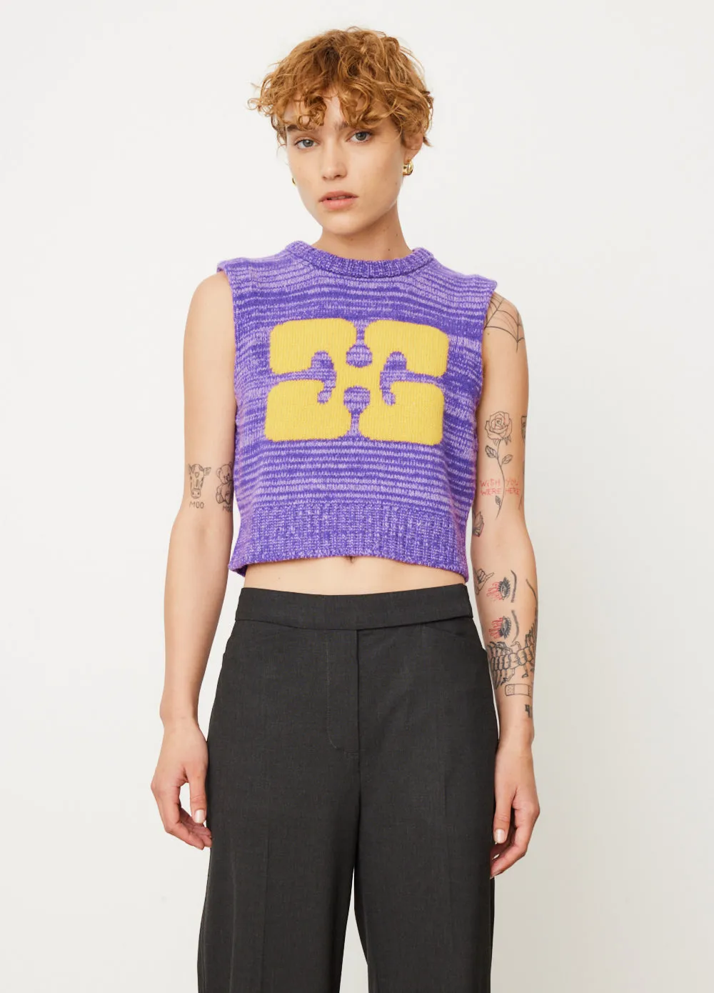 Graphic Cropped Vest