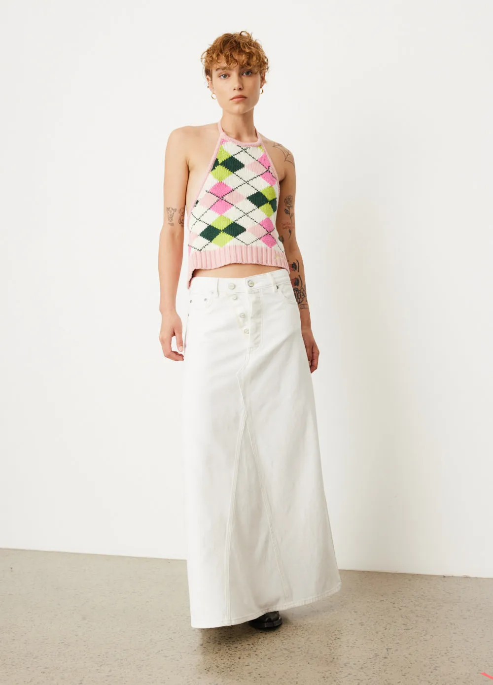 Graphic Halterneck Top