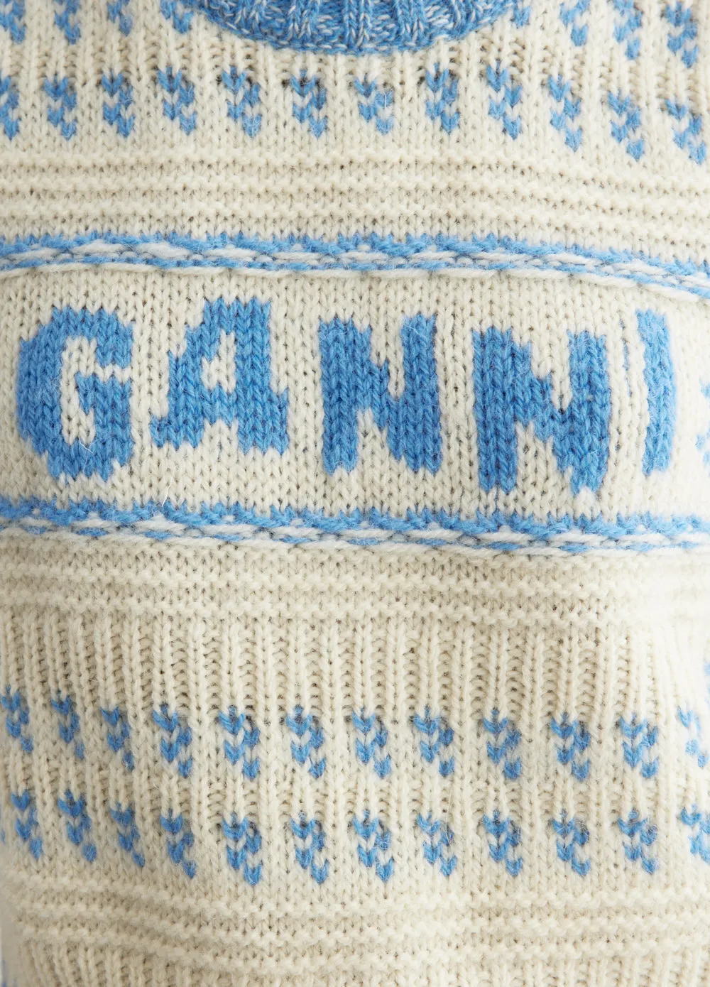 Graphic Lambswool Cropped O-Neck Vest
