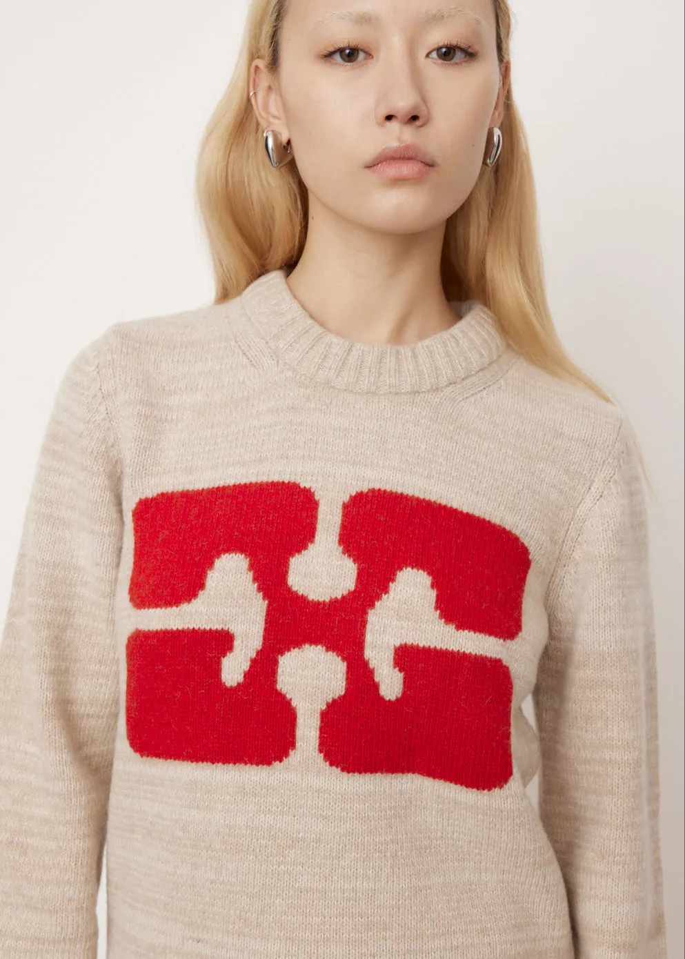 Graphic O-Neck Pullover