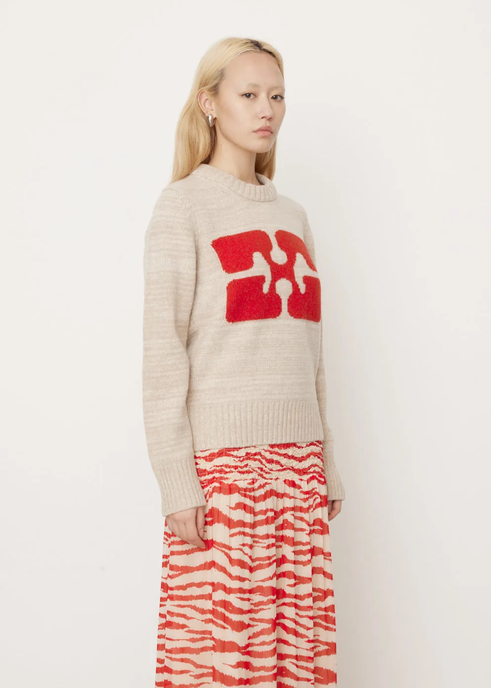 Graphic O-Neck Pullover