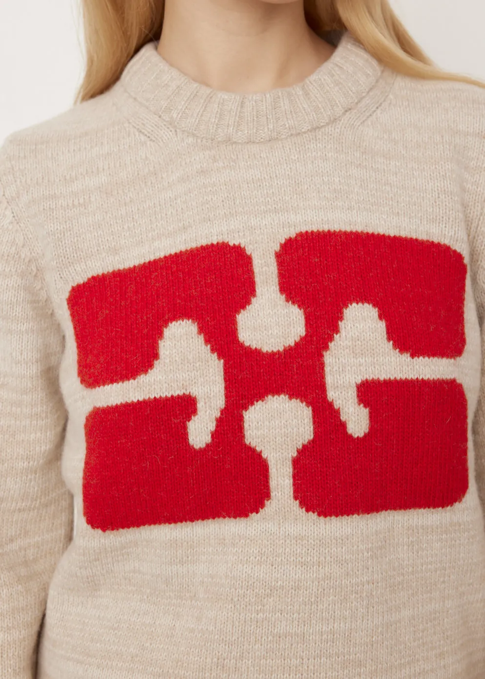 Graphic O-Neck Pullover