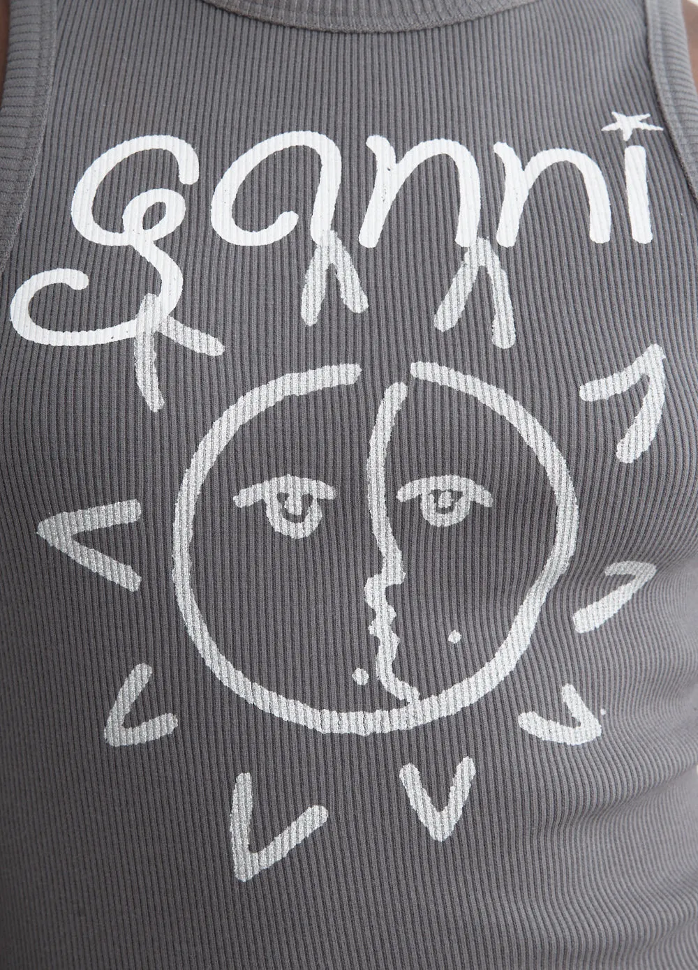 Graphic Rib Sun Tank Top