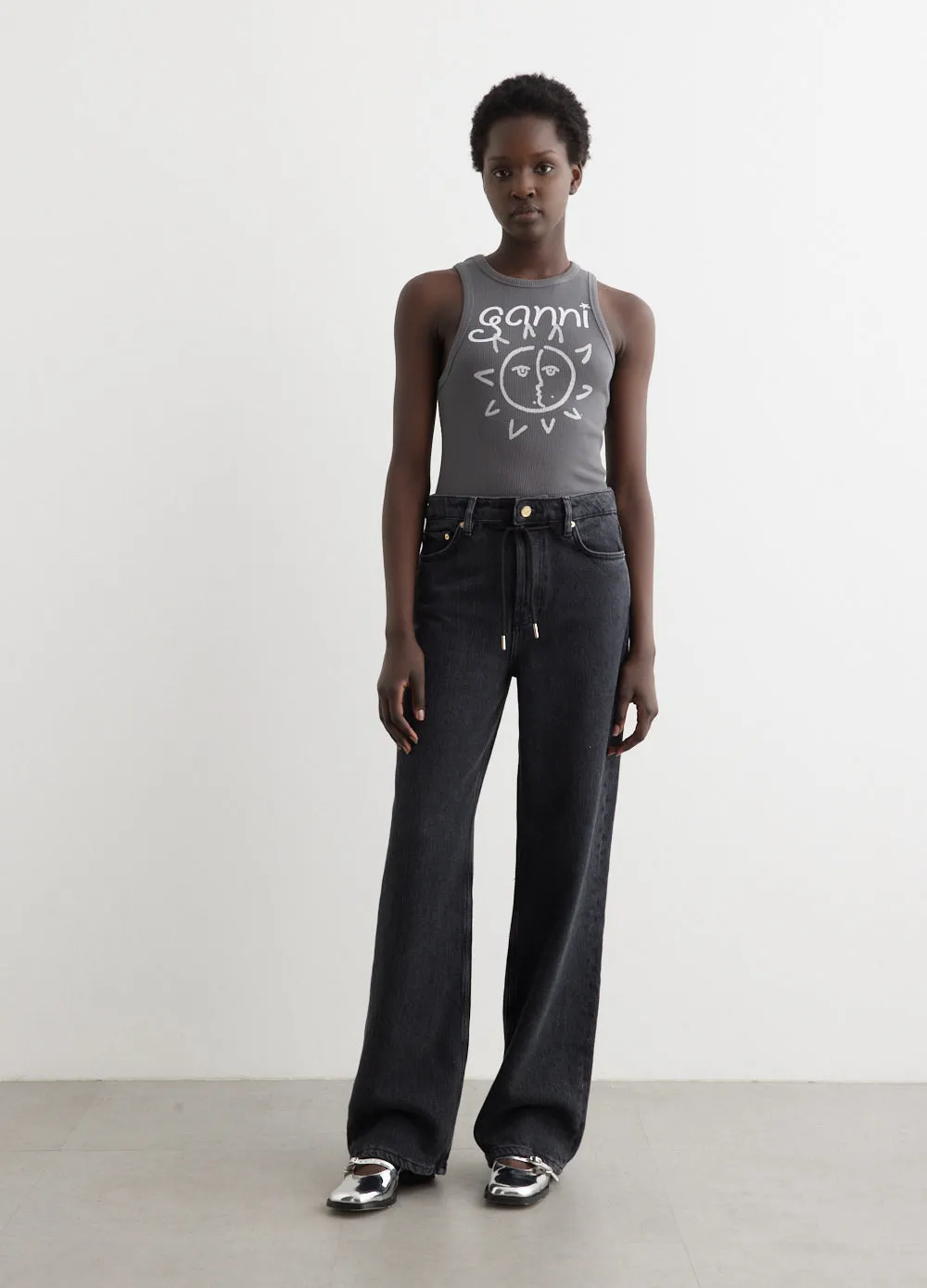 Graphic Rib Sun Tank Top
