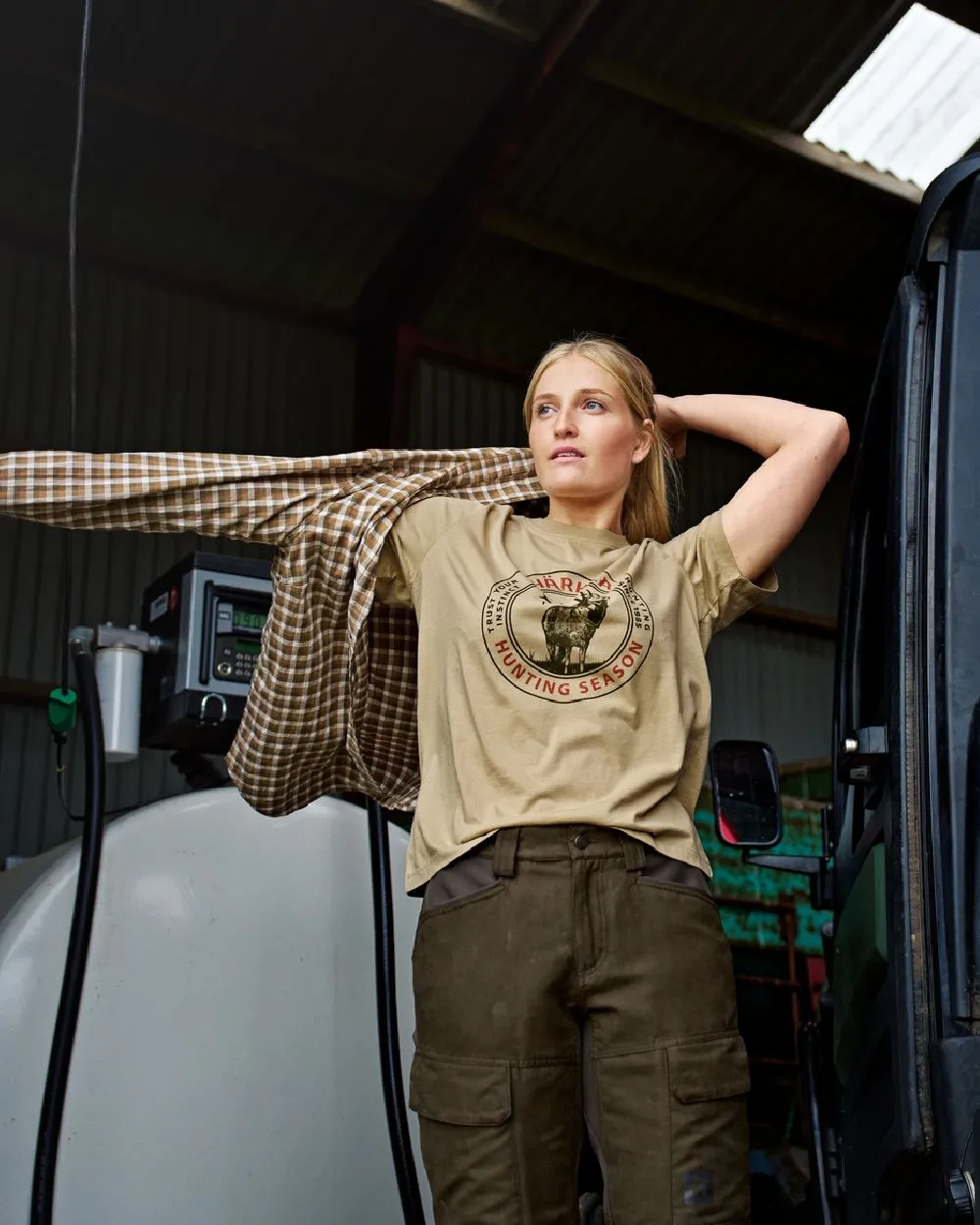 Harkila Womens Stag Badge Short Sleeve T-Shirt