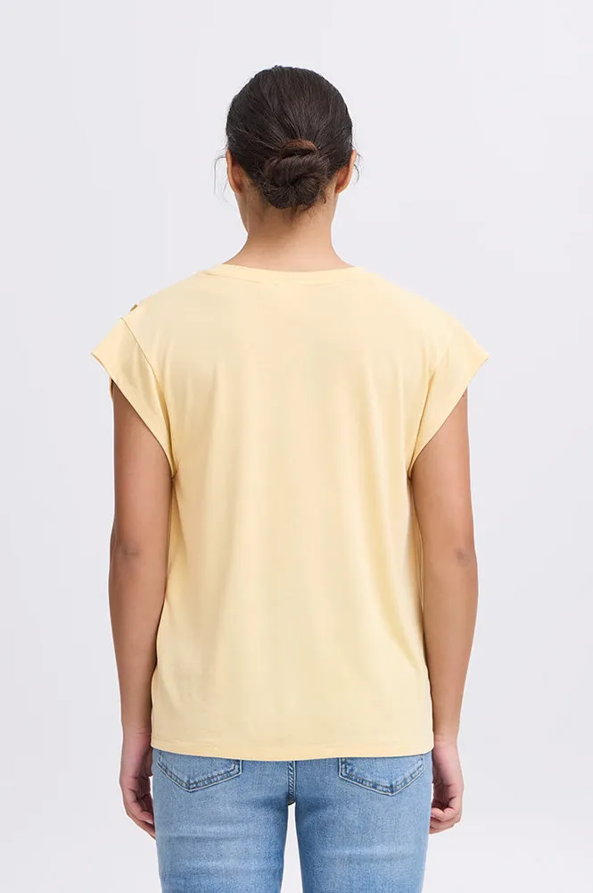 ICHI Lisken Reed Yellow T-Shirt