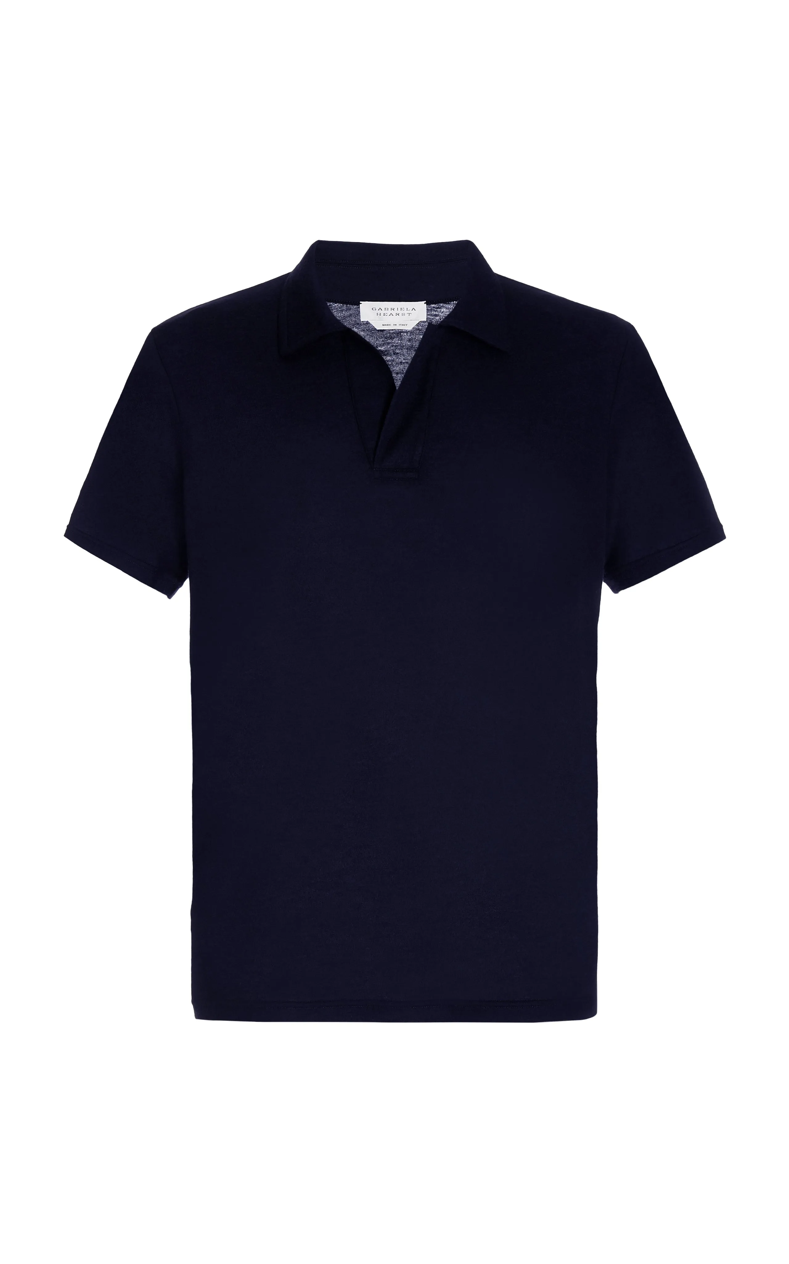 Jaime Short Sleeve Polo in Navy Cotton Jersey