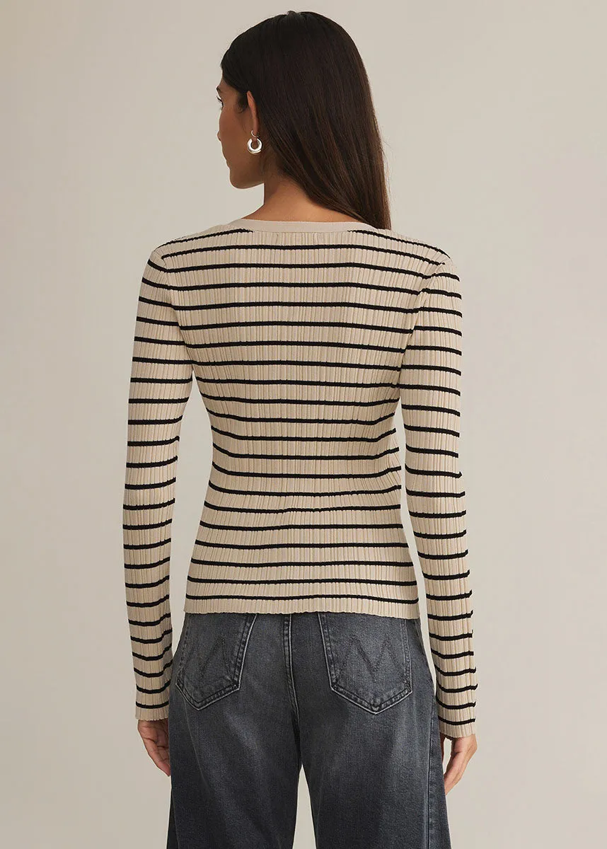 Jordana Stripe Sweater - Sandshell