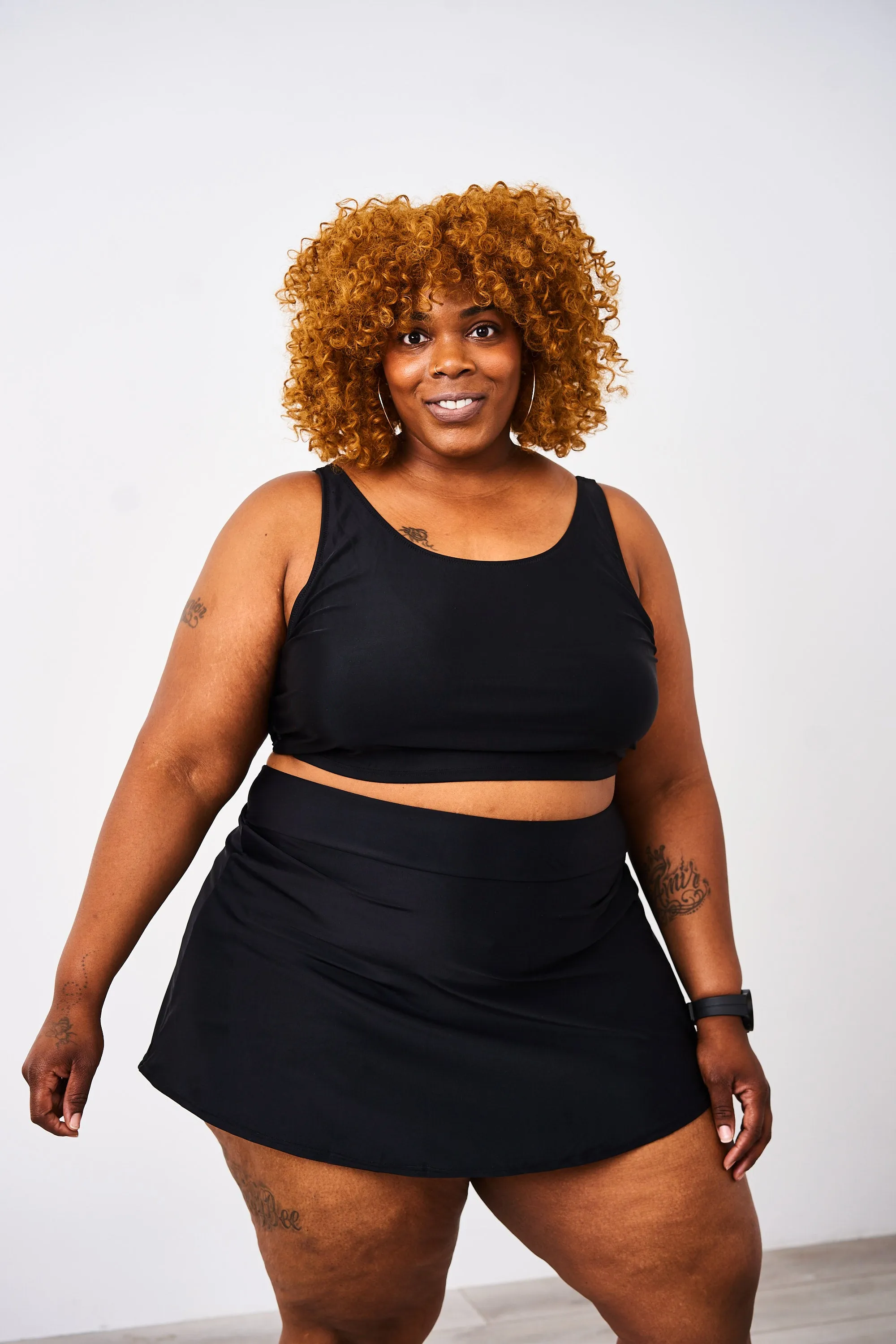 Latched Mama Sporty Swim Skirt with Boy Shorts
