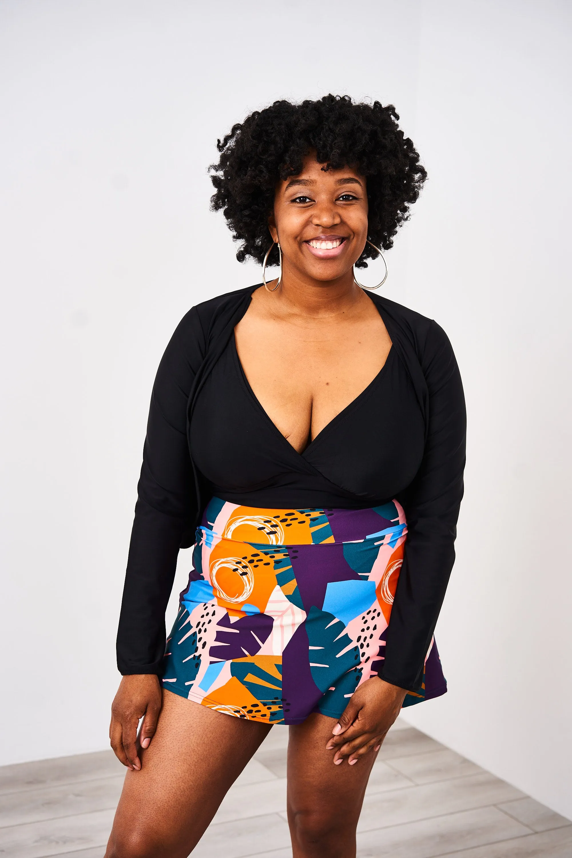 Latched Mama Sporty Swim Skirt with Boy Shorts