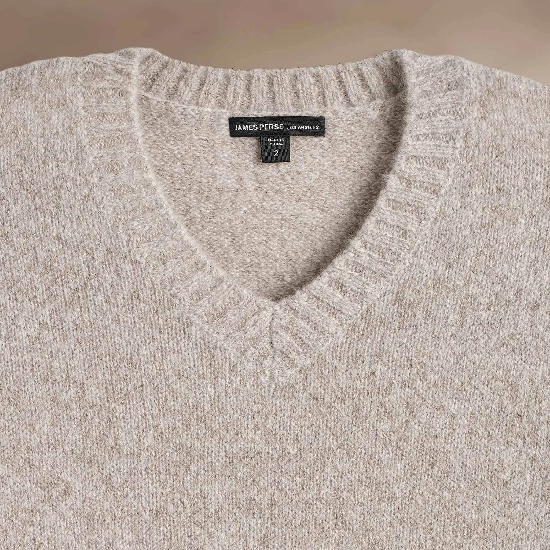 Lightweight Textured Cashmere V-Neck - Hazel
