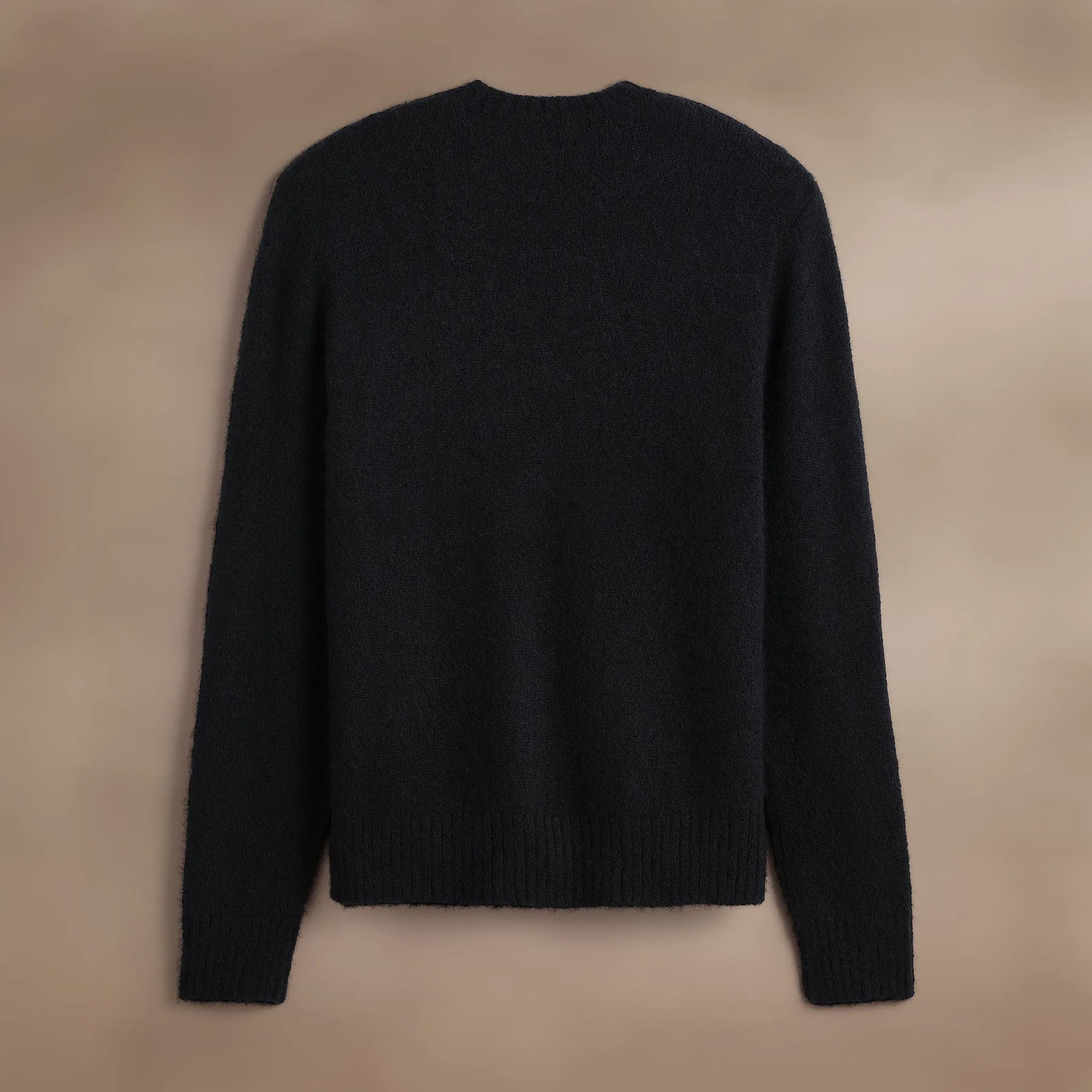 Lightweight Textured Cashmere V-Neck - True Black