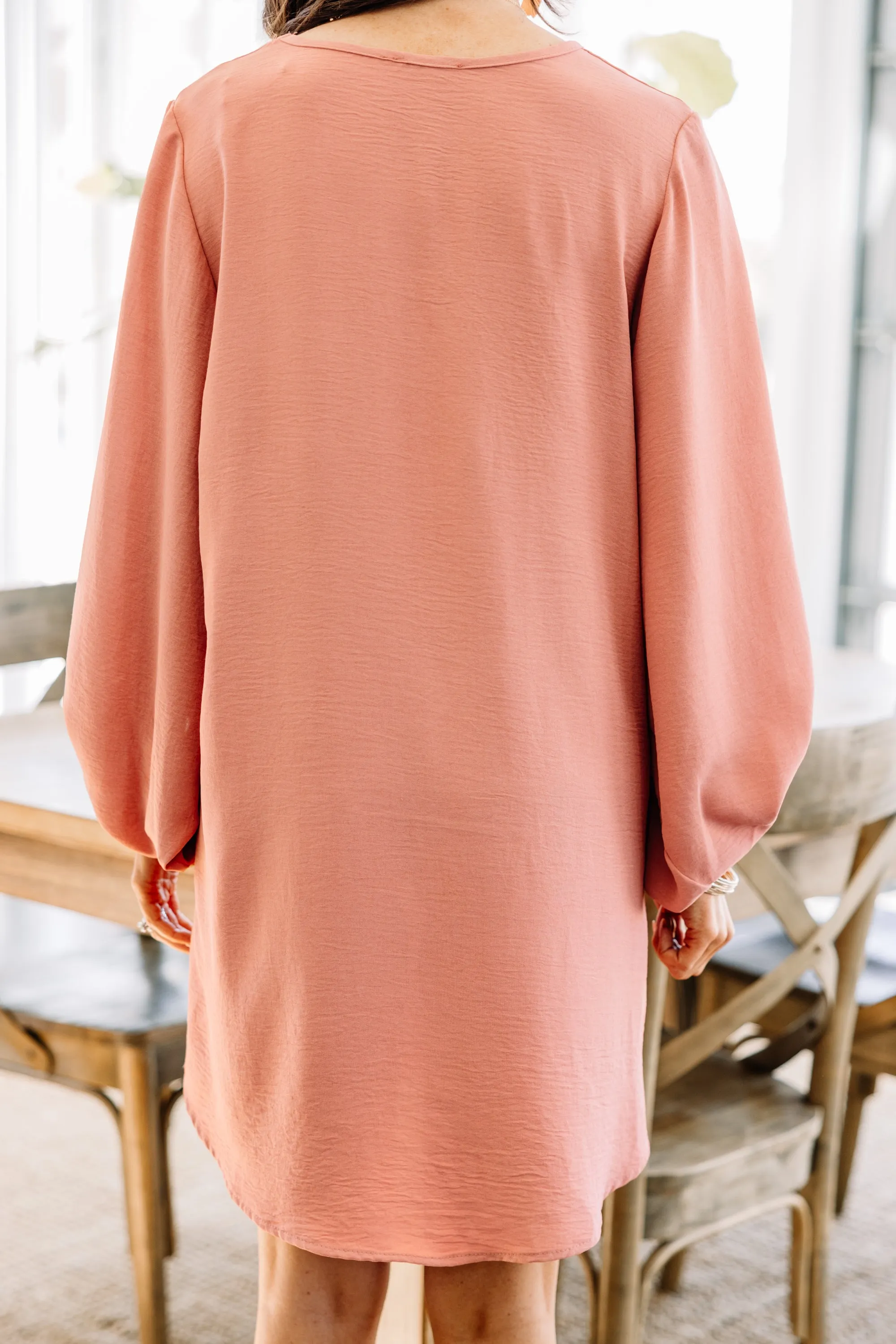 Loud And Clear Mauve Pink Bubble Sleeve Dress