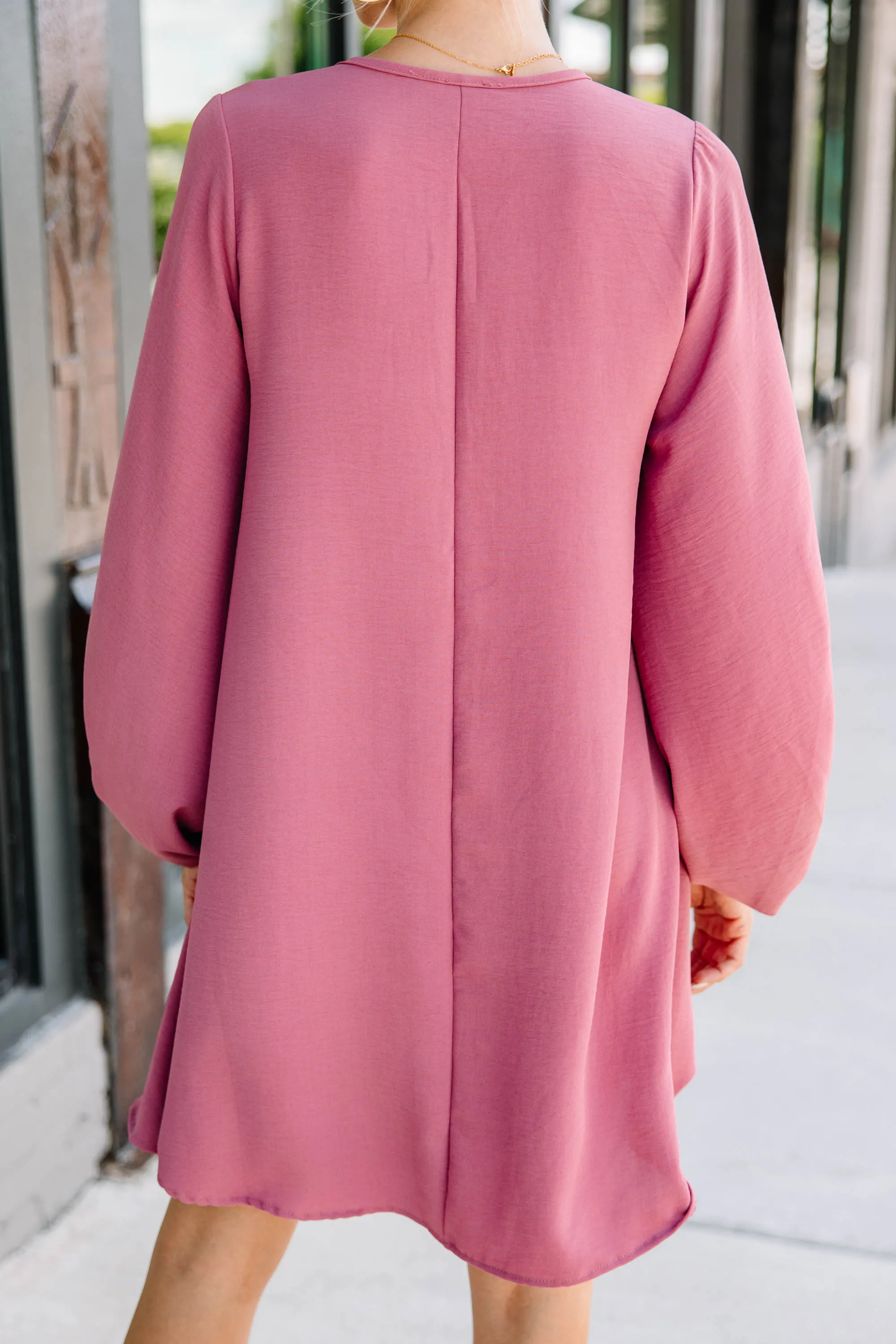 Loud And Clear Mulberry Purple Bubble Sleeve Dress