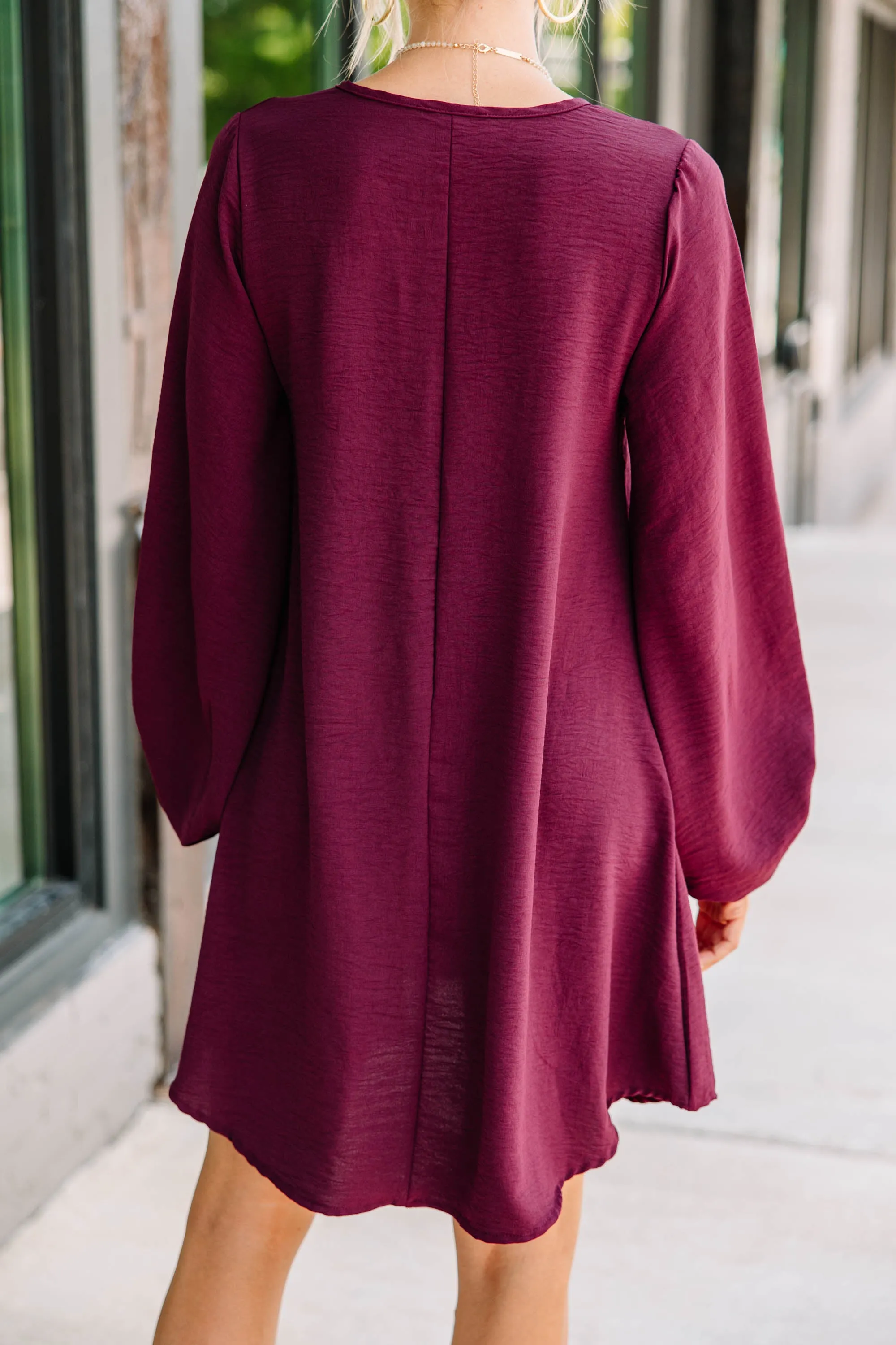Loud And Clear Plum Purple Bubble Sleeve Dress